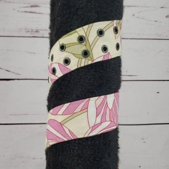 Tommy Hilfiger Women's Detailed Cloth Pink Floral Fabric Tropical Summer Belt - Picture 3 of 8